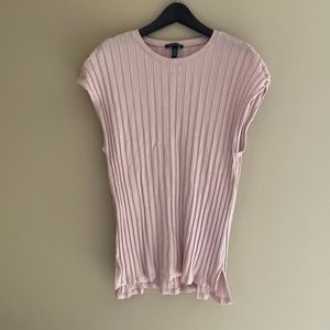 Pink cap sleeve ribbed tee